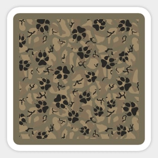 Camouflage Paw Print Pattern Sticker